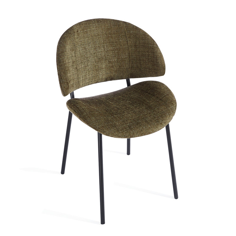 Wexley Set of 4 Velvet Dining Chairs, Olive Green