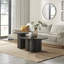 Delshawn Pebble Shaped Pillar Legged Round Veneer Wood Coffee Table - Luxury Scandi Style-1233926597