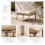 Pouf carré de 71 cm (28 po) pour terrasse et patio, avec coussin épais beige, repose-pieds en fer antirouille pour jardin et terrasse.