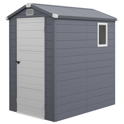 Bruyn 4 ft. W x 6 ft. D Aluminium/Polypropylene Plastic Steep Slope Garden Shed