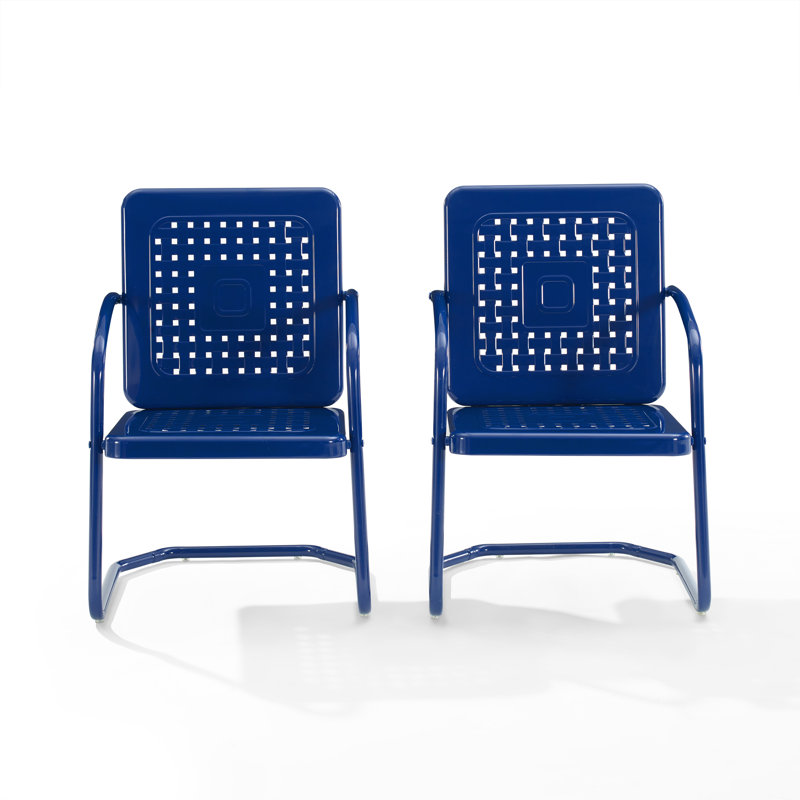 Bates 2PC Retro Outdoor Chair Set, Navy