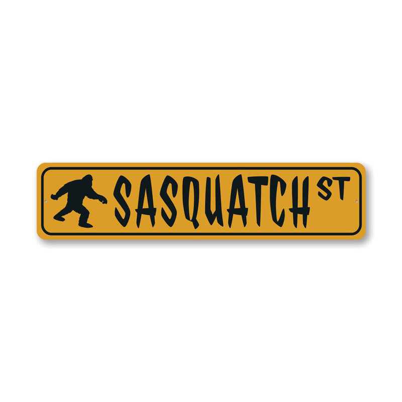Plaque de rue en aluminium Sasquatch, H 6 po x l 24 po x P 0,06 po