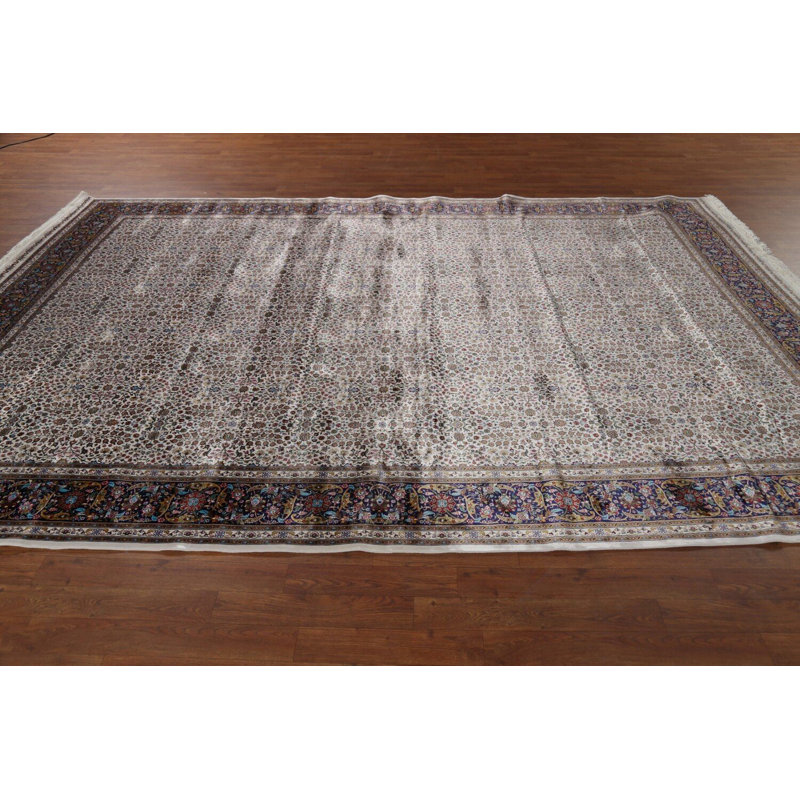 Tapis turc traditionnel floral ivoire All-Over 8 x 11