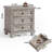 Farmhouse Nightstand Set of 2, Rustic Accent End Table With 3 Drawers & 4 Square Solid Wood Legs, Vintage Bed Side Table With Storage, Small Dresser For Bedroom, Living Room, Grey-2147411042-2146392757