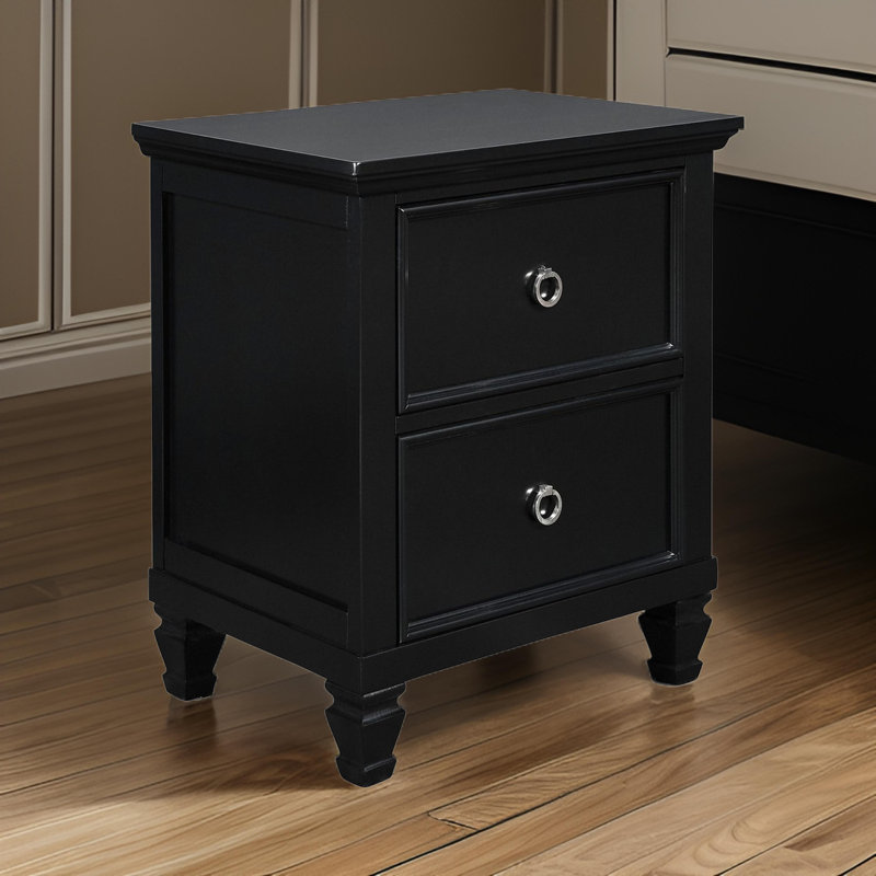 Table de chevet 2 tiroirs Hutner, Noir