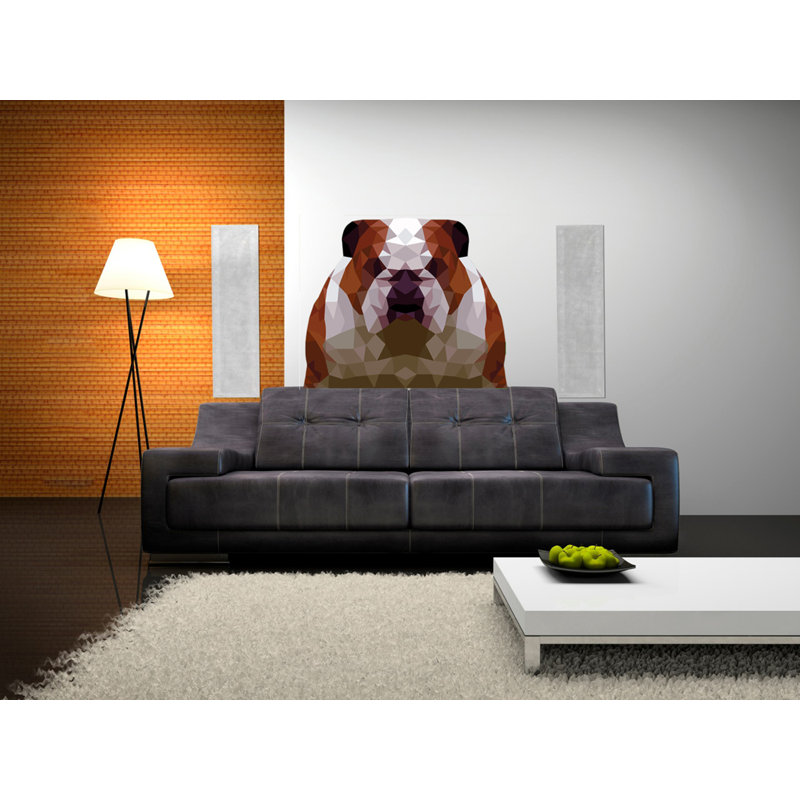 Décalcomanie murale chien bulldog anglais, H 33 po x l 39 po