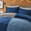 Ensemble d'édredon pour lit double / grand 3 pièces, bleu