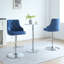 Pardeesville Swivel Upholstered and Velvet Adjustable Height Bar Stool with Steel Frame-1532210455