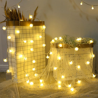 Artificial Flower Flower String Lights Decorative Lights Sakuras Lights 5ft 10 LED Battery Powered String Light Strips Lights For Party Patio Garden H