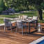 Kile Rectangular Wood Metal Outdoor Dining Table , 180cm cm W 100cm cm D