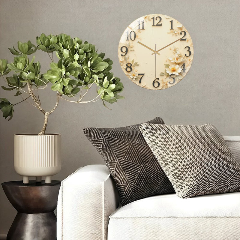 Horloge murale moderne en verre 12 po