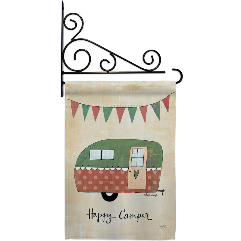 Support mural décoratif Fansy à 2 côtés en polyester 18,5 x 13 po Ensemble de drapeaux de jardin