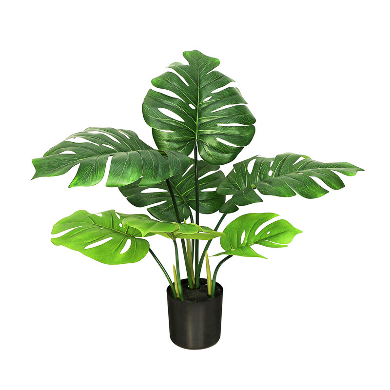 Feuille artificielle Philodendron Monstera plante en pot, H 24 po x l 27 po x P 22 po