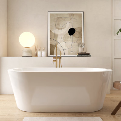 67" Upgrade Acrylic Freestanding Soaking Bathtub