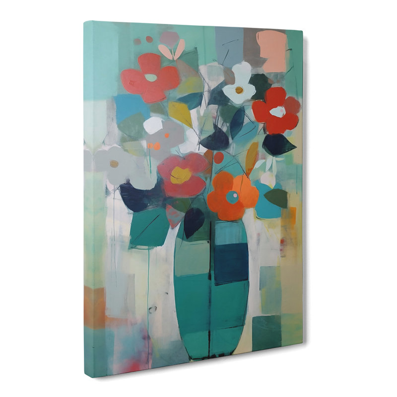 Mid Century Modern Flowers Vol.5 - Wrapped Canvas, 76cm H x 50cm W x 3cm D