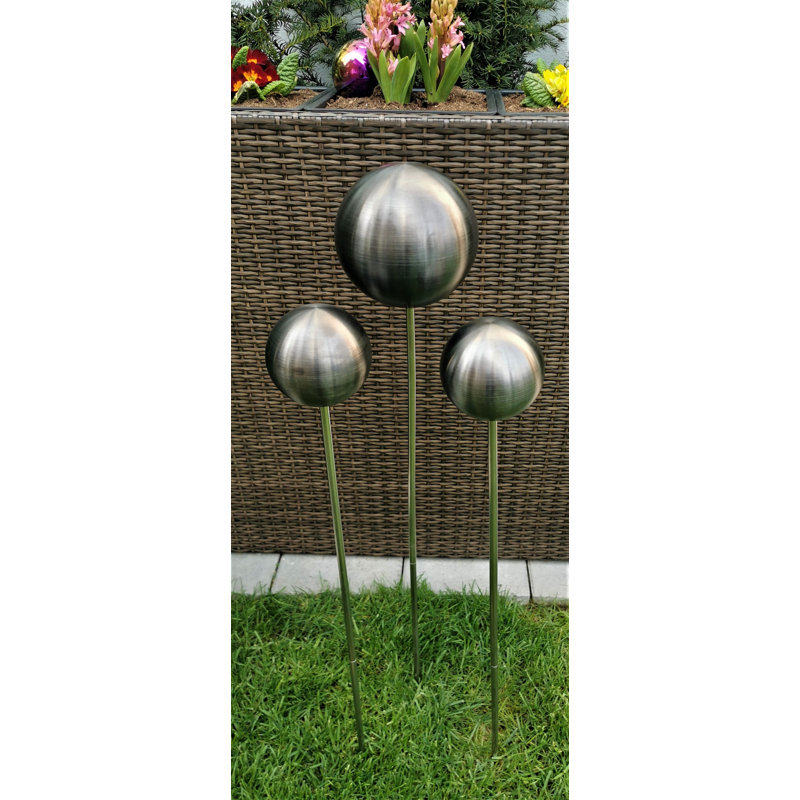Dearr Stainless Steel Gazing Ball, Black matt 