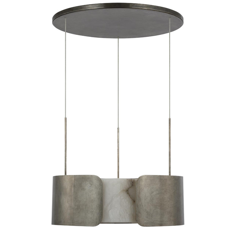 Anne-Marie Barton Armise 28" Drum Chandelier, Mottled Pewter