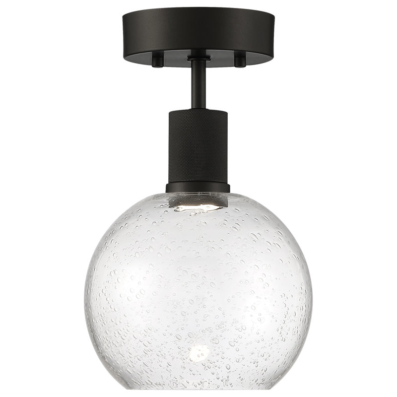 Port Nine Glass Semi Flush Mount, Matte Black