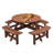 8 Person Wooden Picnic Table, Outdoor Camping Dining Table With Seat, Garden, DIY W/ 4 Built-In Benches, 2220Lb Capacity-1977538853-1977538854