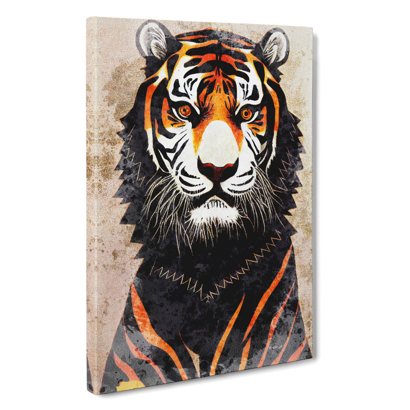 XC1022-4681X Tiger In Watercolour No.2 - Wrapped Canvas Print, 76cm H x 50cm W x 3cm D