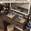 Bureau de meuble-lavabo 60 po avec miroir lumineux, plateau en verre trempé, prise de courant, 8 tiroirs et 2 armoires lumineuses RVB-1646215494