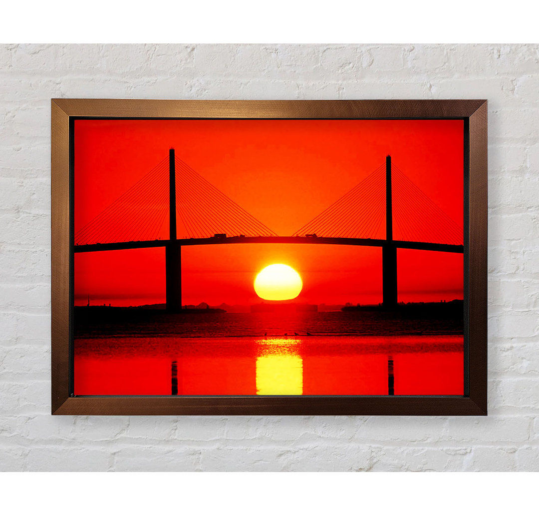 Brücke bei Sonnenuntergang - Einzelne Bilderrahmen Kunstdrucke