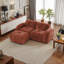Ensemble de canapé modulaire moelleux en velours avec repose-pieds - modulaire en L, sans assemblage, salon ergonomique-837261168-837261173