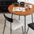 Walnut&Black Round Solid Wood Dining table-1973062714