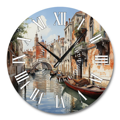Italy Venetian Canals I - Cityscapes White Face Wall Clock