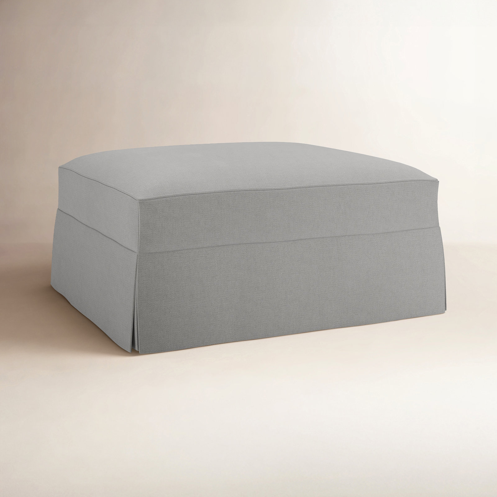Lucia Upholstered Ottoman, Bayou Light Gray Canvas