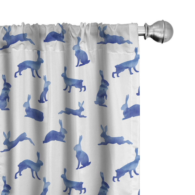Bunny Semi-Sheer Rod Pocket Curtain Panels, 28" x 95"