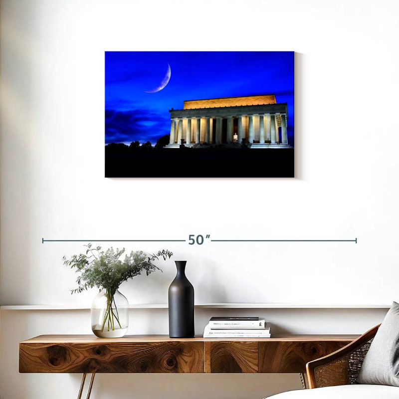 Lilie Lincoln Memorial la nuit, H 20 po x l 30 po