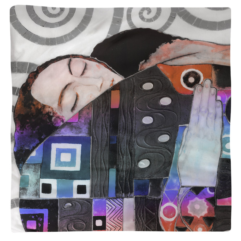 Gustav Klimt Cotton Square Napkin, Red/Blue Ombre