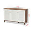 Armoire à chaussures 3 portes Coolidge au fini bicolore blanc et noyer, H 44,75 po x l 28,5 po x P 12,25 po-1322826578