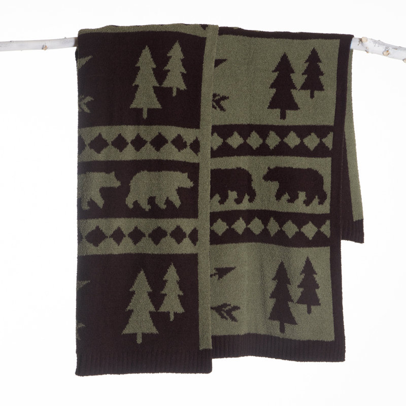 Couverture de montagne extensible pin 50 x 60, Pin vert
