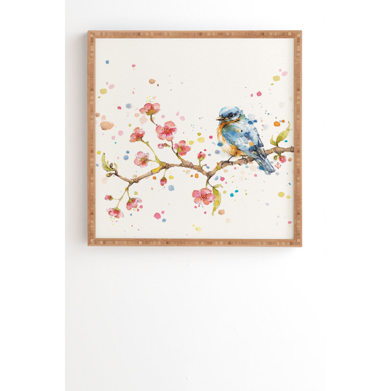 « little voyage », impression, Armature en bambou, Pas de tapis, H 20 po x l 20 po x P 2 po