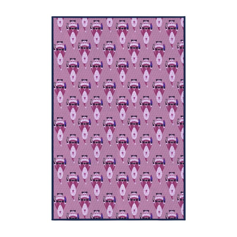 Tapis mauve rectangulaire tissé à la machine 6 pi x 9 pi