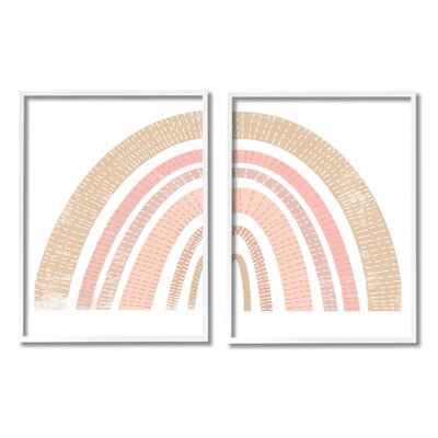 Abstract Pink Neutral Kid's Rainbow Arches Striped Patterns 2 - Piece Graphic Art Set -  Stupell Industries, a2-245_wfr_2pc_24x30