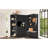 Versatile Black Hall Cabinet For Living Areas, Left And Right Units With Hanging Storage, Round Corner Protection Split Different Rooms, Ample Corners-1295410256