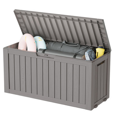 72 Gallons Water Resistant Resin Lockable Deck Box by KAMABOKO