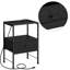 Table de chevet noire avec station de charge, table de bout moderne avec tiroir et tablette de rangement pour la chambre à coucher et le salon-616612660