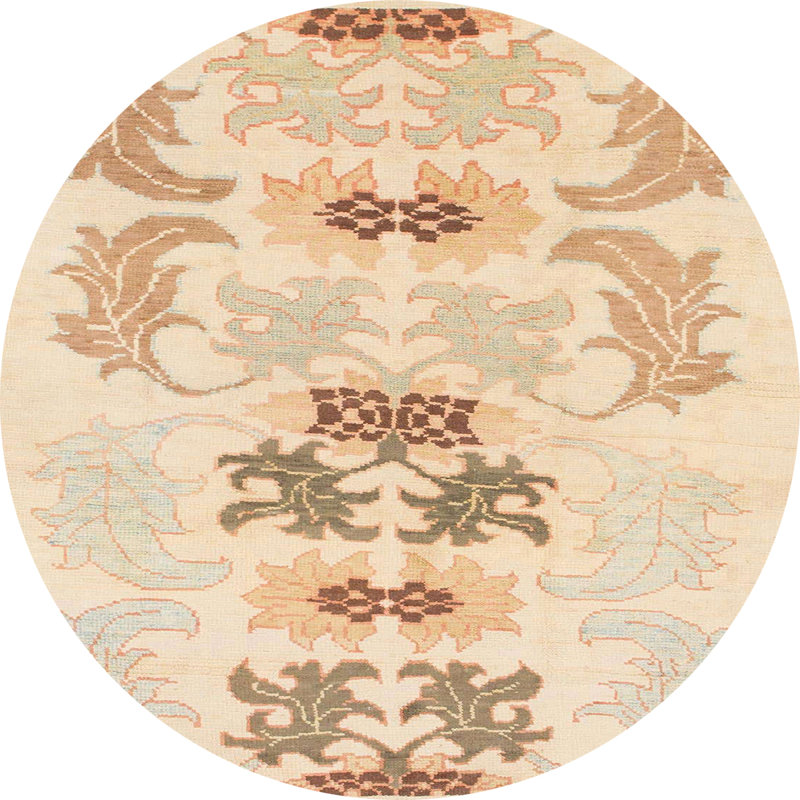 Tapis décoratif multicolore à motif abstrait, Rond 3 pi