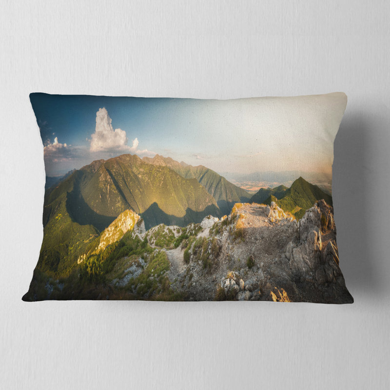 Coussin Rocky Green Mountains Panorama