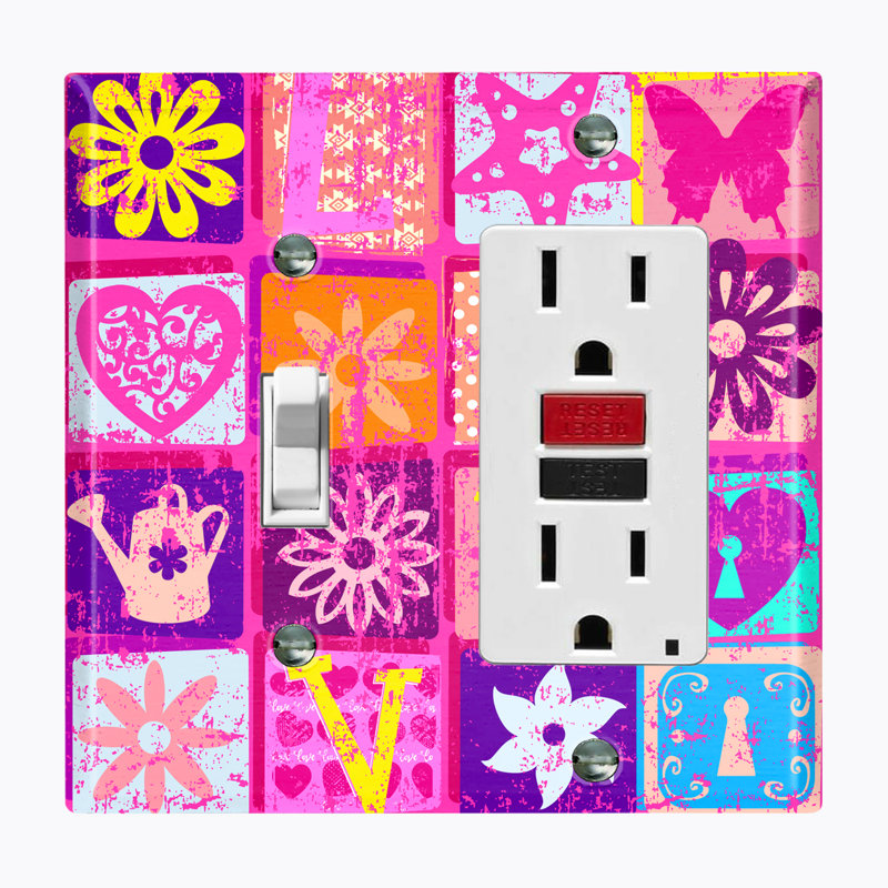 Patterned 2 - Gang Combination Plate Standard Combination Wall Plate