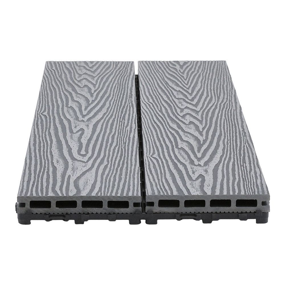 Bintu 60 cm x 30 cm Plastic Interlocking Deck Tile in Grey