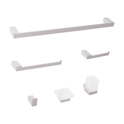6-Piece Bathroom Hardware Set TUMACO with Towel Bars and Hooks