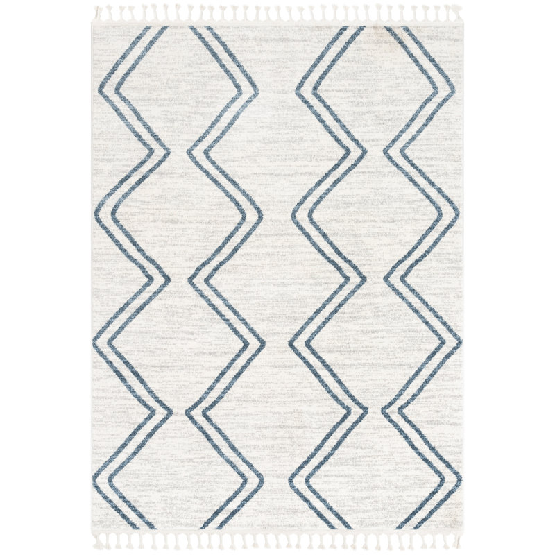 Kennedy Blue/Ivory Children's Rug, Rectangle 120cm x 160cm