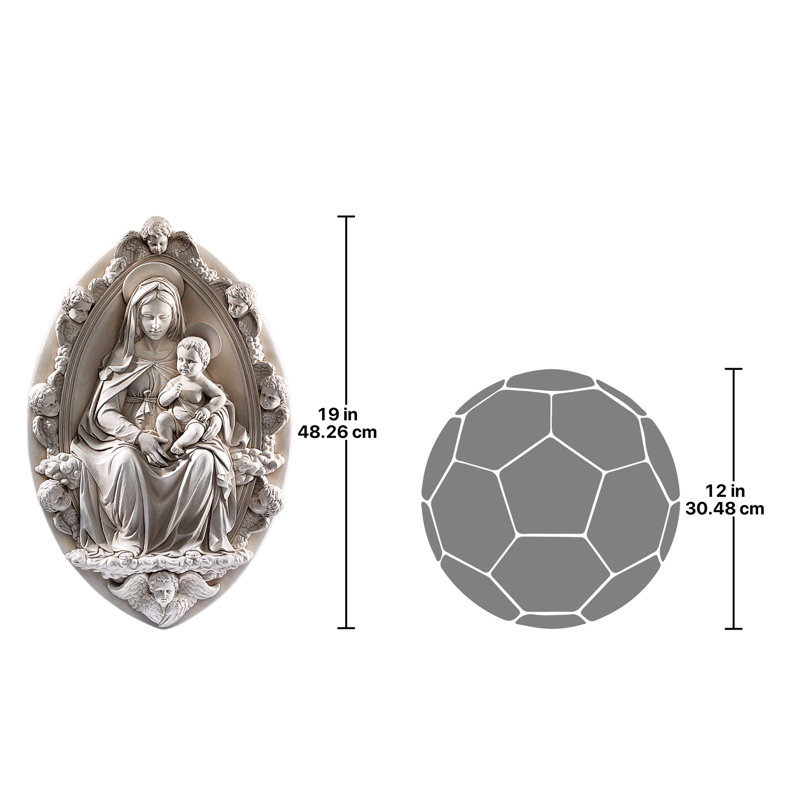 Sculpture murale Madone et enfant