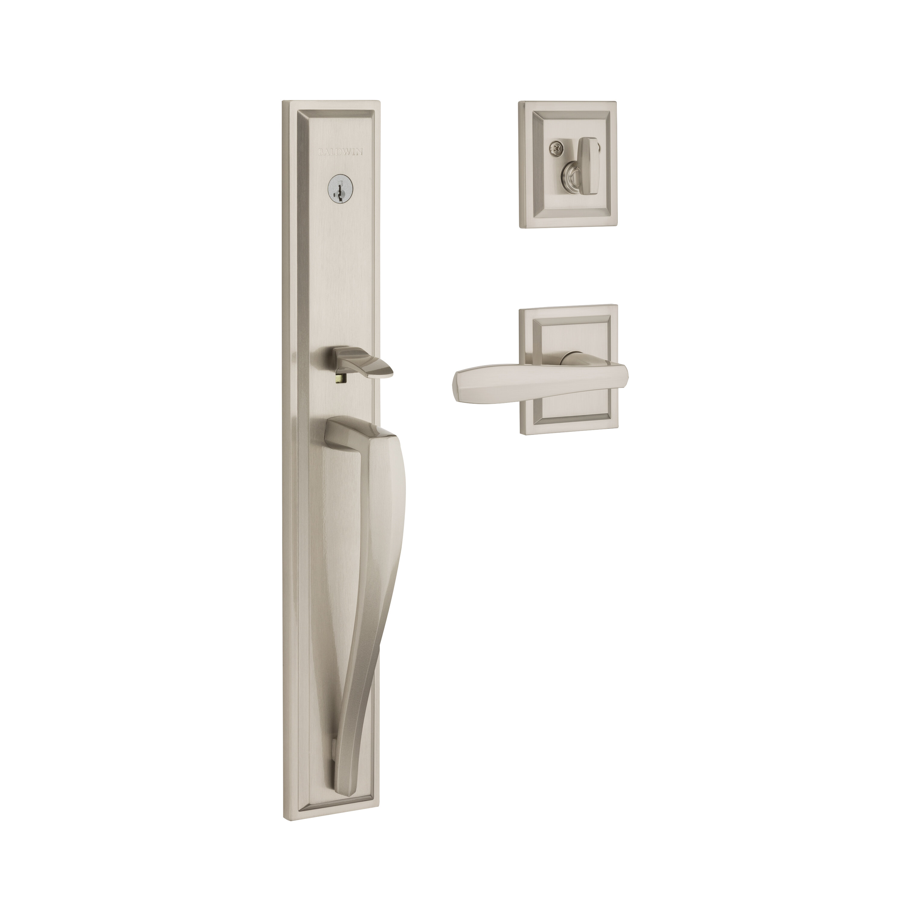 Heritage Brass Door Lever Handle Delta Low Profile in Satin Brass