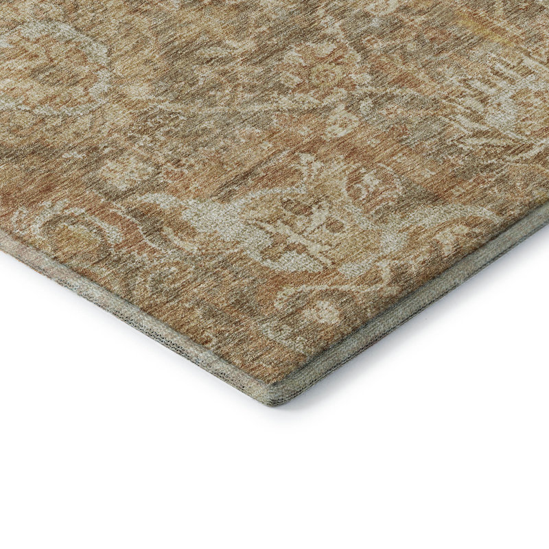 Premium Machine Washable Wayne AMF1101 Damask Rug, Rectangle 10' x 14'